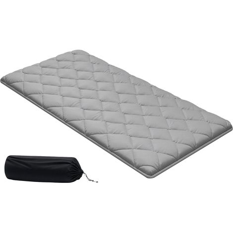 Mophorn Materasso Futon Giapponese 2032 x 991 x 63,5 mm, Tatami Pieghevole per Letto Singolo, con Borsa Portaoggetti e Kit di Montaggio, Materassino a 9 Strati per Yoga e Meditazione, Colore Grigio (1/5)