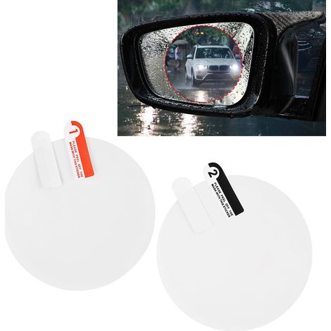 Lot de 2 autocollants transparents de 80 mm pour rétroviseur de voiture, film protecteur anti-buée et résistant à la pluie (1/5)