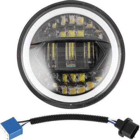 Faro LED para motocicleta de 5,75 pulgadas, 20.000 lm, alto brillo, resistente al agua IP67, con cable adaptador H4-H13. (1/3)