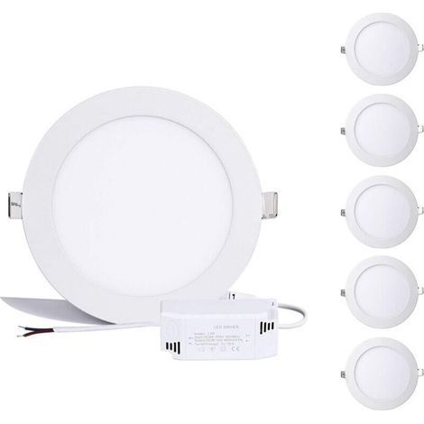 12W Pannello LED rotondo, faretti LED da incasso bianco neutro 6000K-6500K, plafoniera da incasso a soffitto Downlight, estremamente sottile, driver incluso, 230V 960Lumen Sostituisce Alogena 100W [A+ (1/4)