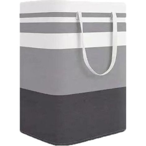 75L Gris Blanc Panier à Linge Pliable Éclair,Sac à Linge avec Poignée Grand Collecteur de Linges pour Chambre à Coucher,Salle de Bain,Appartement D'étudiant