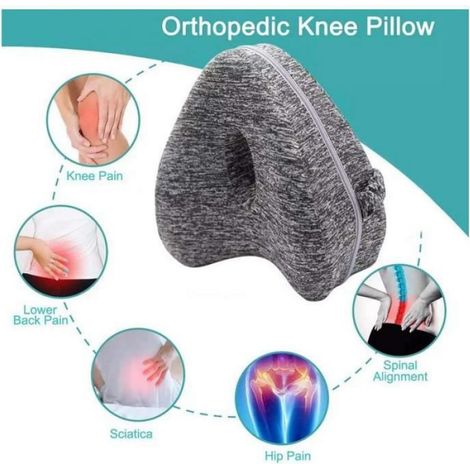 Oreiller de Jambe Ergonomique,Coussin Pour Genoux de Mousse de Mémoire, Relax Genoux Coussin Orthopedique (1/3)