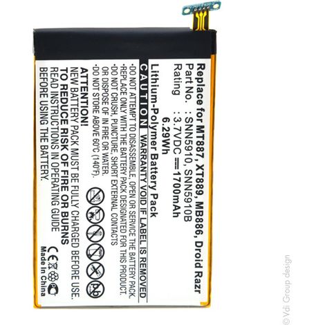 NX - Batterie téléphone, smartphone, GSM pour Motorola 3.7V 1700mAh - EB20EB40SNN5899