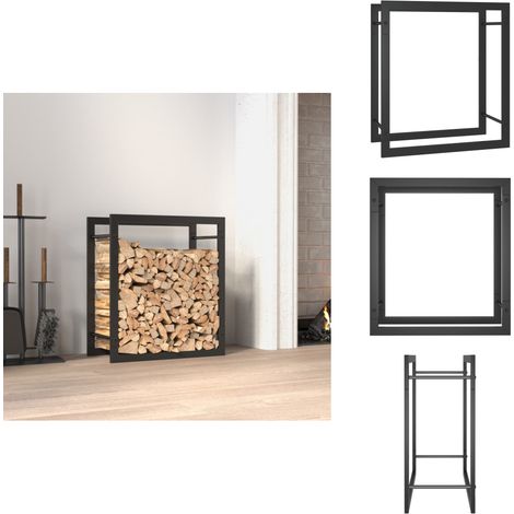 Brennholzregal Mattschwarz 50x28x56 cm Stahl - Brennholzregal - Kaminholzlagerung - Stahl Regal - Outdoor Deko - Gartendeko (1/5)