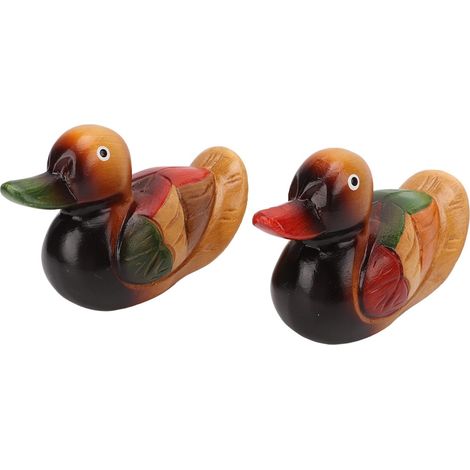 Figurine d'oiseau, Statues de Canard Mandarin en Bois, (1/4)