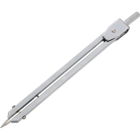 Compas en Fer Argenté de Dessin Technique Structure à Ressort Pointes en Métal Durci et Division de Segments Haute Précision pour Dessin D'ingénierie (1/5)