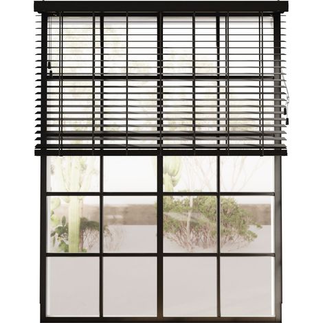 Cocoon Holzjalousie 50mm Lammellen,  Bambus Jalousien 50 x 130 cm - Schwarz