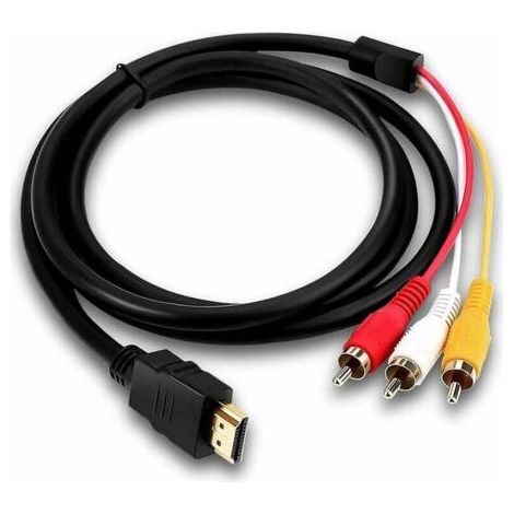 âble HDMI vers RCA,1080P Câble de Conversion HD pour Décodeur HDMI vers 3RCA,Adaptateur de Câble Audio Vidéo Rouge Jaune Blanc pour TV HDTV DVD - 1,5 m (1/5)