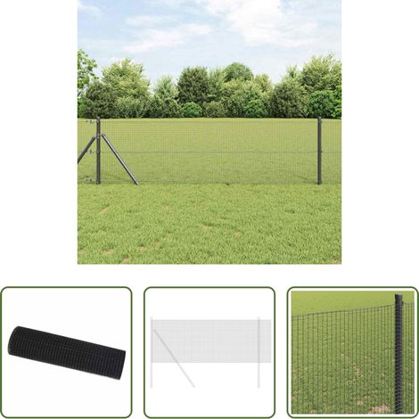 vidaXL Clôture jardin -  Clôture en fil soudé Gris 0,4 x 100 m (1/5)
