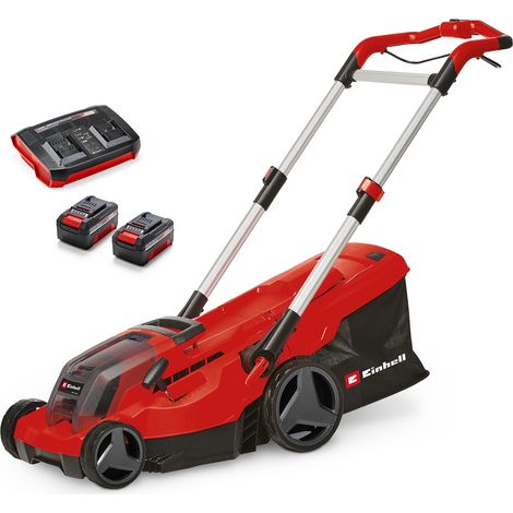 Einhell Tondeuse à gazon sans fil GP-CM 36/450 Kit PXC (36 V, Largeur de Coupe 38 cm, 450 m², Moteur Brushless, Mulching) Livré avec 2 Batteries 4,0Ah et Twincharger (1/5)