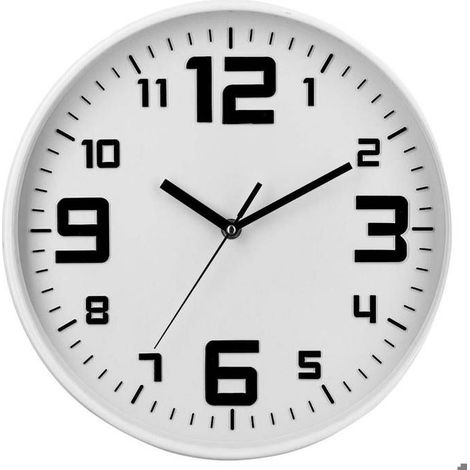 Horloge "Elian" en plastique blanc D30cm - Atmosphera createur d'interieur - Blanc