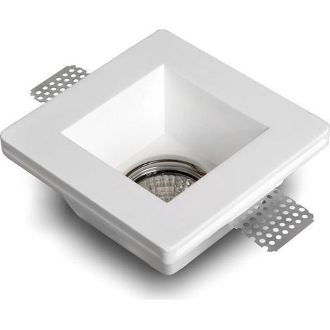 LED-Downlightring für Gips/Gipsplatten Integration Eckig für Glühbirne GU10 / GU5.3 Schnitt 123x123 mm UGR17 Weiß