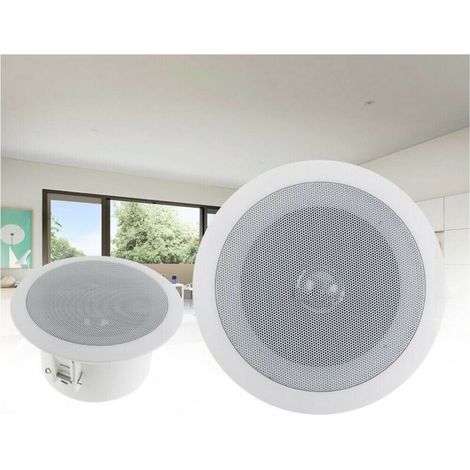 Paire d'enceintes audio Bluetooth encastrées au plafond 15W – Haut-parleur à 2 voies – Installation rapide – Pour espaces confinés - Ea8056 (1/4)