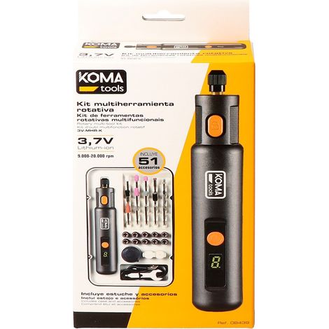 Kit multiherramienta rotativa 3,7 v con 51 accesorios