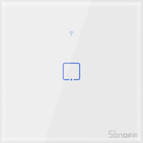 Smart Wall Switch, Sonoff Wireless WiFi Connected Light Switch, Compatible with Alexa, Google Home and IFTTT, Touch Switch with Remote Control and Time Function (1 Gang) (1/5)