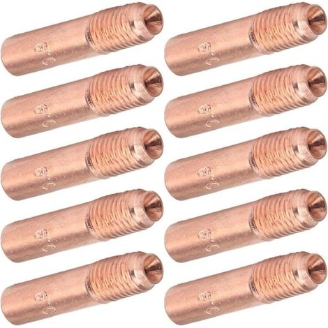 10 Stück 0,9-mm-MIG-Schweißdüsen, MIG-Schweißkontaktspitzen, Kupferleitdüsen-Set für industrielles Schweißen (1/4)