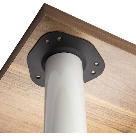 Set de 4 Pieds de table, Hauteur 870 mm, Réglable, Diamètre 60 mm, Blanc, Pour bureau et salle à manger