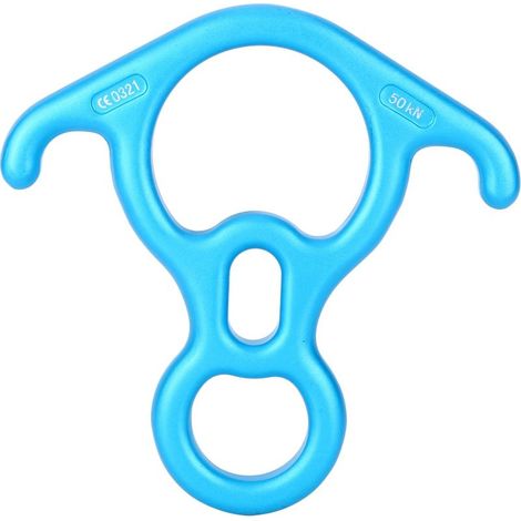 Mousqueton de descente 50KN en corne de bœuf, haute résistance pour escalade et sauvetage en extérieur, Bleu (1/5)