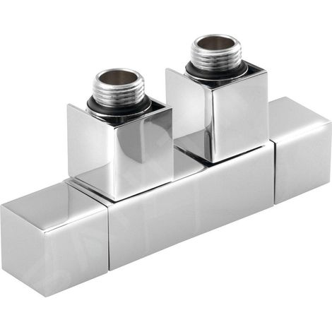 Sapho Cube Twin - Jeu de raccordement vannes, raccordement central, entraxe 50 mm, chrome CP581S (1/3)