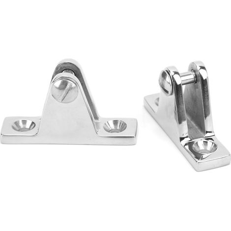 2 charnières de pont à 90° pour bimini, en acier inoxydable 316 haute résistance, pour bateau. (1/5)