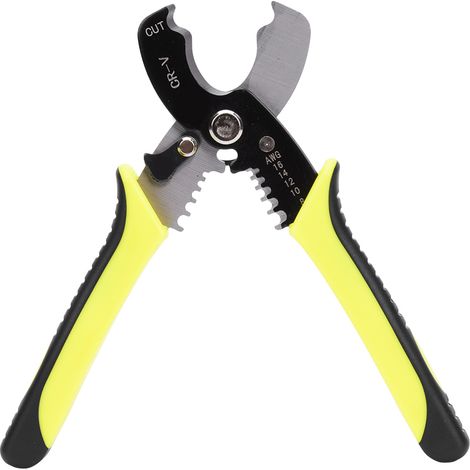 Pince à dénuder de 20 cm, en acier au chrome-vanadium CR-V jaune, poignée multifonctionnelle en plastique, pour électricien (1/5)