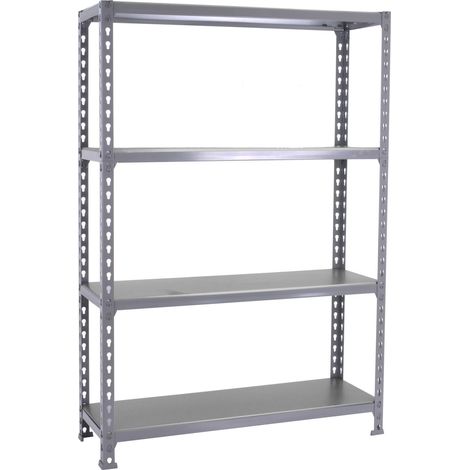 SimonRack Étagère Rangement, 1500x1200x400 mm, 4 Niveaux, 200 kg Capacité de Charge et Point de Flexion, Métal , Étagère Garage, Gris - Simonclick (1/5)