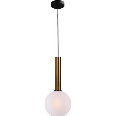 Lampe suspendue Ø 20cm Bella 2 Laiton antique avec verre blanc mat - 2980-10-06-20 (1/3)