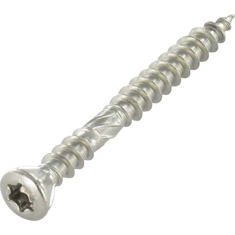 Vis terrasse Double filet Tête fraisée TORX T25 5X60 Pointe antifendage type 17 Inox A4-1 pièce