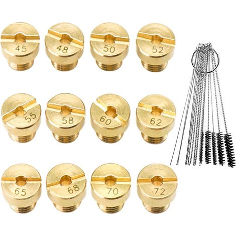 Set of 12 5mm Main Jet Nozzle for SHA Carb Main Jet PHBG AD/DS Racing Carburettor for Motorcycle/Scooter Engines Less Than 75 with Cleaning Needles (1/5)