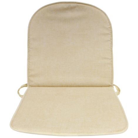 Coussins a' dossier bas pour chaises et fauteuils polyester et coton avec rembourrage 8 pcs beige cm 80x42x2 pour jardin exte'rieur