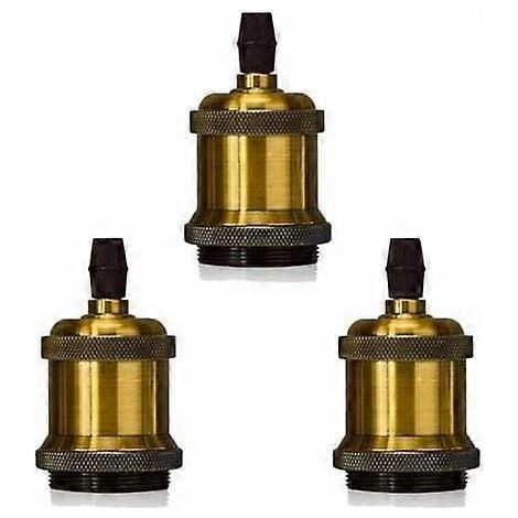 Lot de 3 douilles Edison E27 en spirale, adaptateurs pour lampe rétro vintage à monter soi-même, pour lustre ou suspension. (1/3)