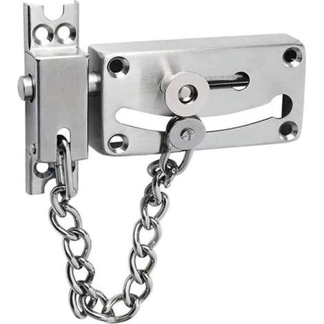 Verrou de porte, verrou à pêne coulissant, verrous à pêne coulissant, verrous de portail, serrure de porte avec chaîne antivol et (1/3)