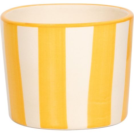 Lido Set 2 Verres Tumbler Rayures Jaunes : Artisanat D'Art De Civita Castellana, Design Élégant Et Polyvalent Pour Boissons Ou Desserts, 2 Pièces (1/5)