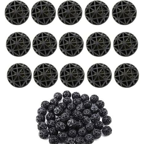 Bio-boules pour aquarium, filtration biologique efficace – 100 unités, diamètre 16 mm, purification de l’eau pour aquariums, étangs, fontaines et cascades (1/5)