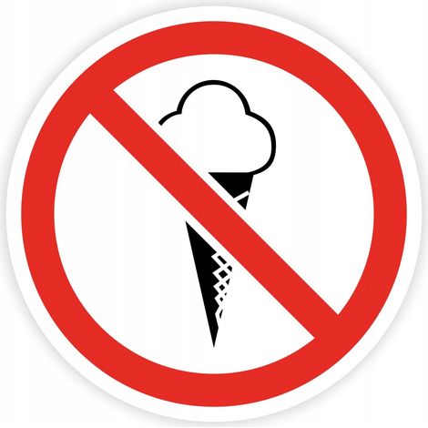 Autocollant d'information - ENTRÉE INTERDITE AVEC DE LA GLACE 20 cm (1/2)