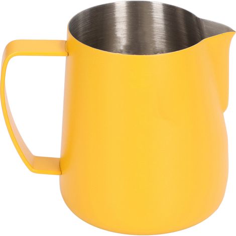 Pichet à lait 400ml bec pointé revêtement PTFE pour mousseuse café machine expresso jaune
