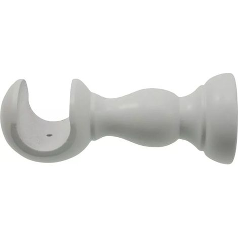 supporto aperto per bastone ø23mm con viti e tasselli - colore bianco.