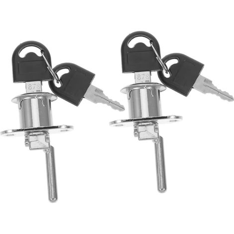Serrure à clé en acier laminé à froid pour armoire, lot de 2 (1/5)