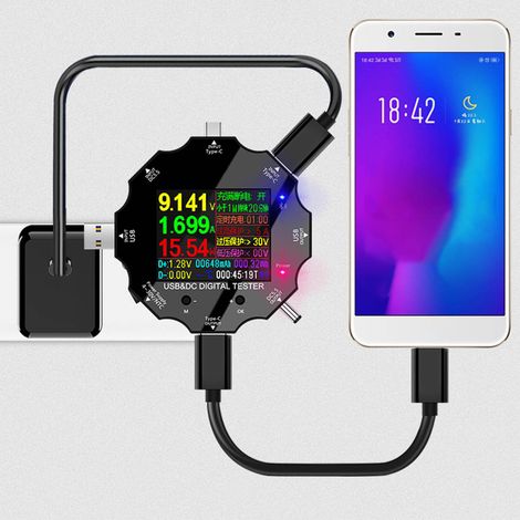 UD18 Bluetooth-Lasttester, USB-DC-Tester, digitales Voltmeter und Amperemeter (3,6–32 V) (1/5)