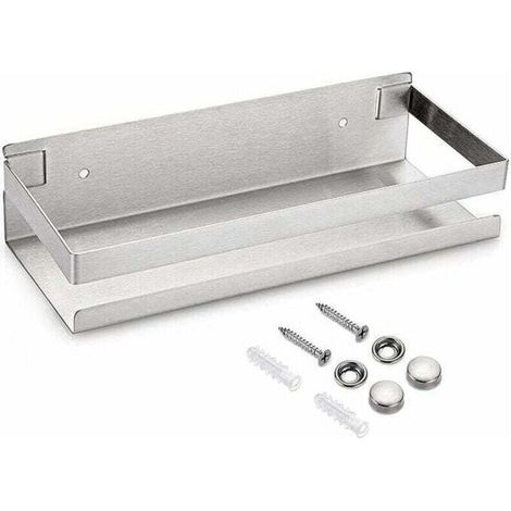 étagère de douche suspendre en acier inox panier de cuisine mural pour rangement (Argent,23cm) (1/4)