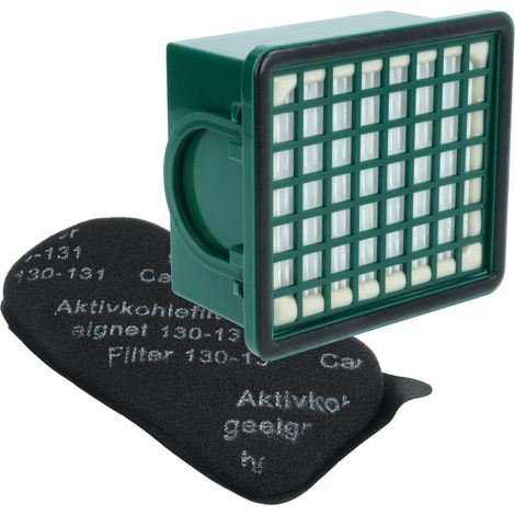 vhbw 1x filtro HEPA, 1x filtro ai carboni attivi compatibile con Vorwerk folletto 131, 130, 131sc aspirapolvere