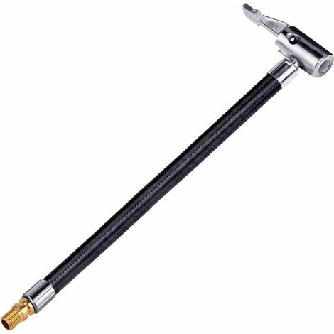 Velo Moto Voiture Pneu Gonfleur D'air Tuyau Tube Gonflable Tuyau Pneu Valve Connecter Tuyau Connexion Air Chuck Gonfleur Compresseur Pompe Extension Tuyau Adaptateur, modele: Noir 20cm Non degonfle -