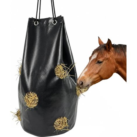 Sac à foin pour chevaux - 70 x 40 cm - Filet à foin pour chevaux - Sac à foin - Sac de nourriture à suspendre - Facile à remplir et à nettoyer - Grand sac de (1/5)