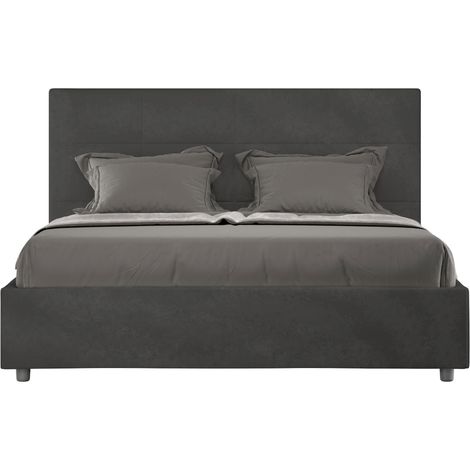 Letto contenitore da 160x190 in microfibra grigio Mika (1/5)