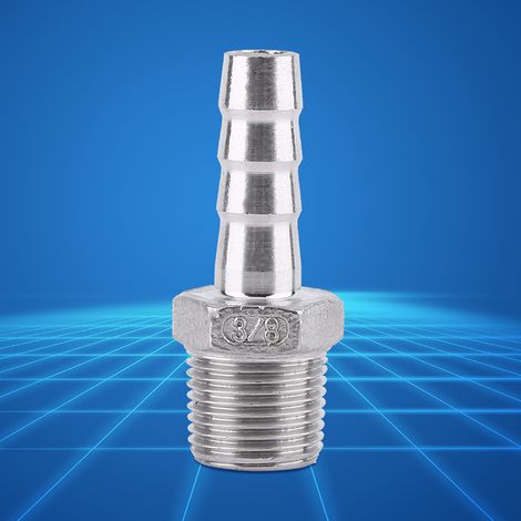 Raccord fileté mâle pour tuyau, embout cannelé 3/8"x10mm, connecteur de réparation, raccord de jonction pour flexible, accessoire de plomberie. (1/2)