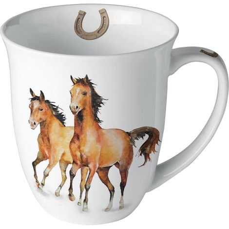 Tasse en Porcelaine Fine Chevaux sauvages (1/2)