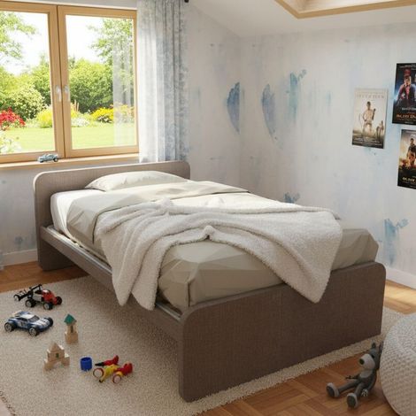 Letto una piazza e mezza con rete, ideale per camerette - Grigio fumo