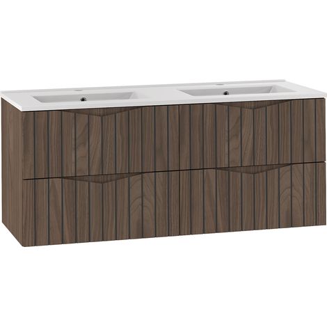 Mueble doble lavabo encastrado 120cm Siena madera y negro (1/5)