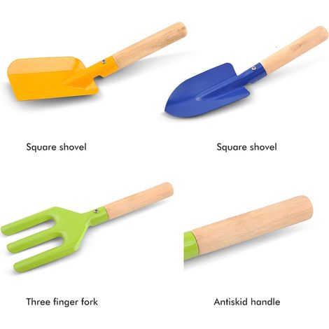 Ensemble de 5 mini-outils de jardinage pour enfants, kit de plantation, jouets de sable (1/4)