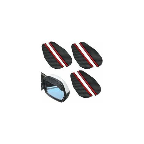 3 Paires RéTroviseur De Voiture Anti-Pluie Sourcils, Rétroviseur Pare-Pluie, Universel En Fibre De Carbone Couverture De Pluie(Noir)